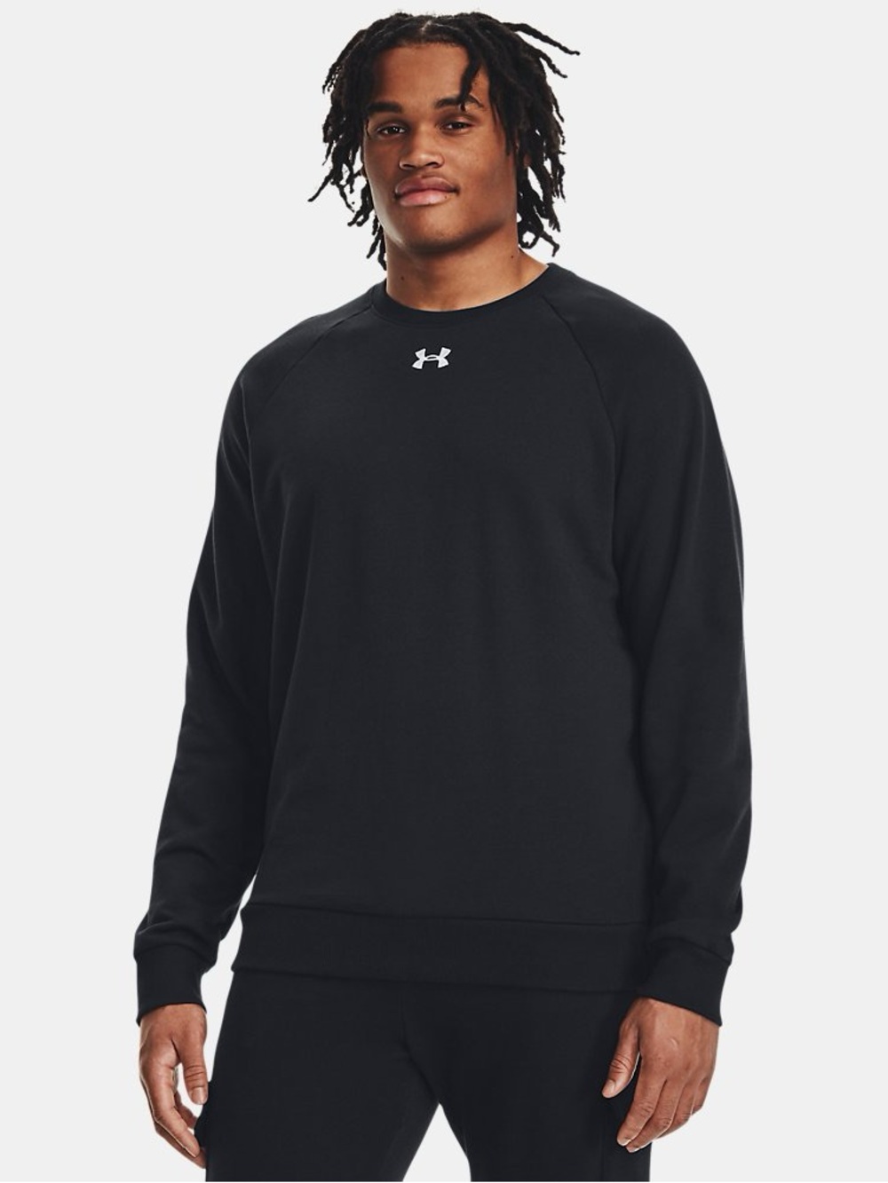 Under Armour Men's Black Crewneck Pullover with White Logo